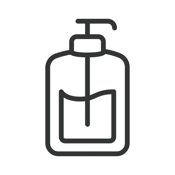 Жидкий Лосьон Мыльная Бутылка Минимальный Цвет Плоский Штрих Линии Икона — стоковый вектор