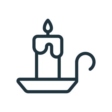 Mum mum tutucu alev ateş en az düz çizgi kontur simgesini piktogram