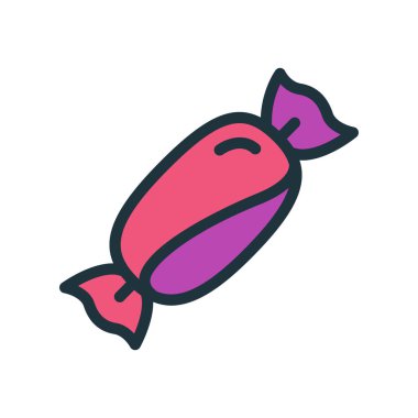 Tatlı şeker Minimal renk düz çizgi kontur simgesini piktogram