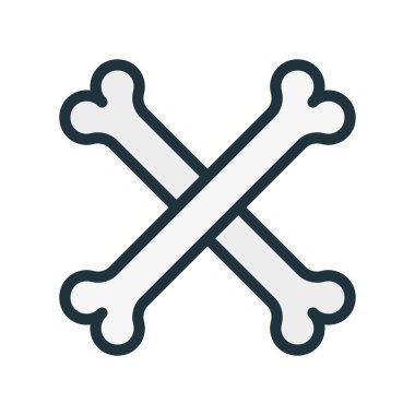 Kemikler korsan Minimal renk düz çizgi kontur simgesini piktogram çapraz