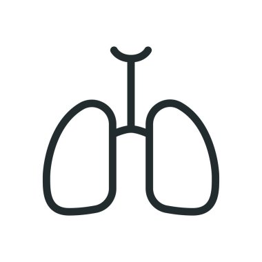 Akciğerler insan Organ anatomi düz çizgi kontur simgesini piktogram