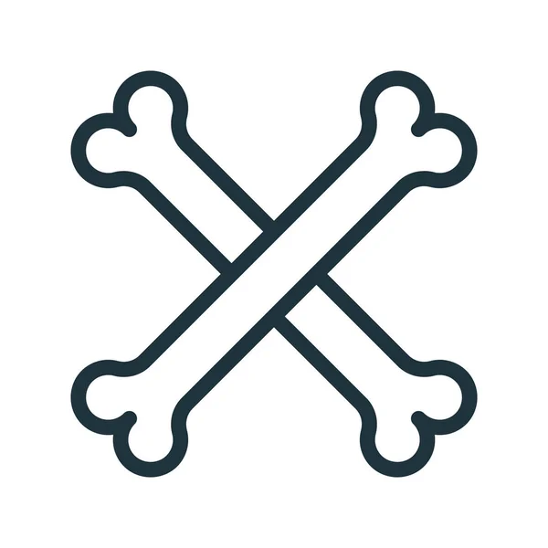 Cross Bones Pirate Minimal Flat Line Stroke Icon Pictograma —  Vetores de Stock