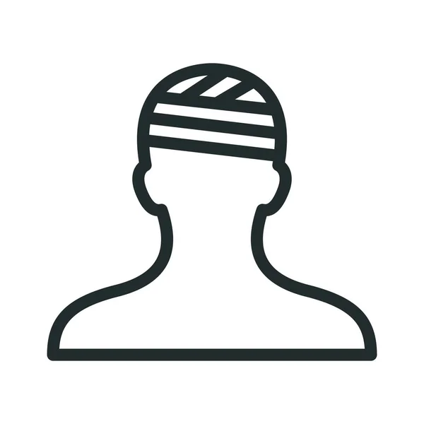 Head Injury Treatment Accident Flat Line Stroke Icon Pictogram