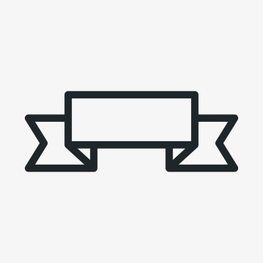 Şerit afiş bayrak minimalist düz çizgi anahat kontur simgesini piktogram sembol 