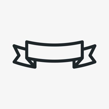 Şerit afiş bayrak minimalist düz çizgi anahat kontur simgesini piktogram sembol 