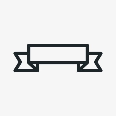 Şerit afiş bayrak minimalist düz çizgi anahat kontur simgesini piktogram sembol 