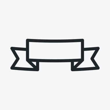 Şerit afiş bayrak minimalist düz çizgi anahat kontur simgesini piktogram sembol 