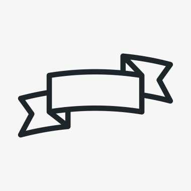 Şerit afiş bayrak minimalist düz çizgi anahat kontur simgesini piktogram sembol 