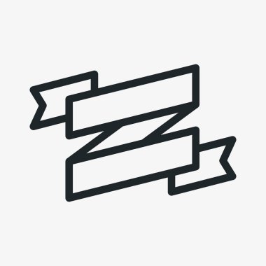 Şerit afiş bayrak minimalist düz çizgi anahat kontur simgesini piktogram sembol 