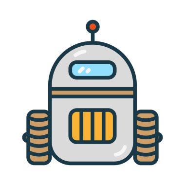 Soyut şirin Robot Minimal renk düz çizgi kontur simge piktogram sembol tasarlamak