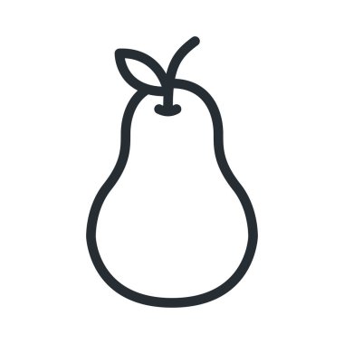 Armut meyve düz çizgi kontur simgesini piktogram