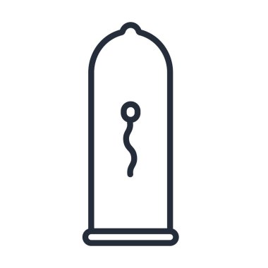 Sperm prezervatif seks koruma kontraseptif düz çizgi kontur simgesini piktogram
