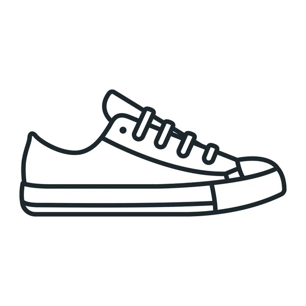 Sapato Sapato Minimalista Linha Plana Esboço Traço Ícone Pictograma Símbolo — Vetor de Stock