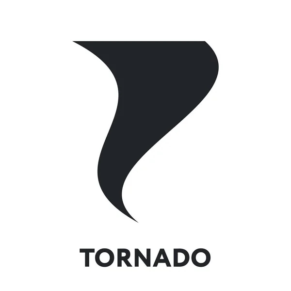 Tornado Ciclón Huracán Twister Tifón Vector Línea Plana Icono Trazo — Vector de stock