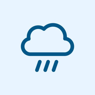 Bulut fırtına yağmur hava vektör düz çizgi kontur simgesini