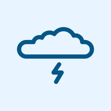 Bulut fırtına yağmur hava vektör düz çizgi kontur simgesini