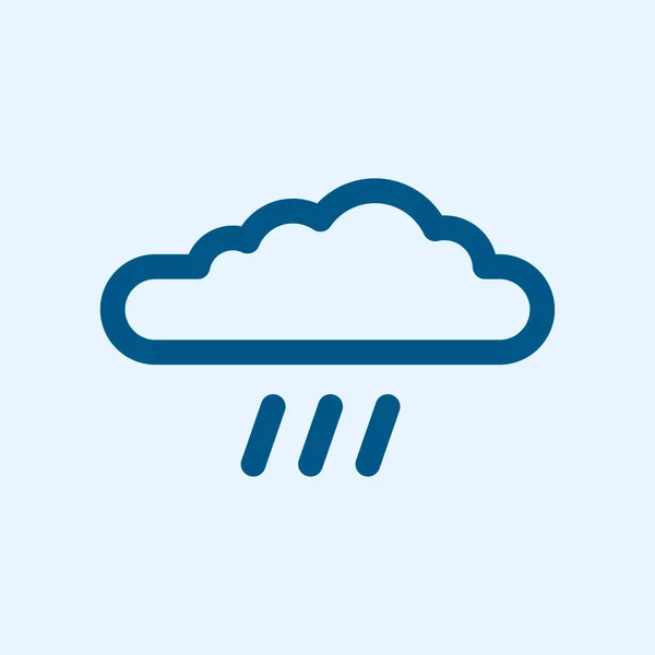 Nube Tormenta Lluvia Tiempo Vector Línea Plana Golpe Icono — Vector de stock