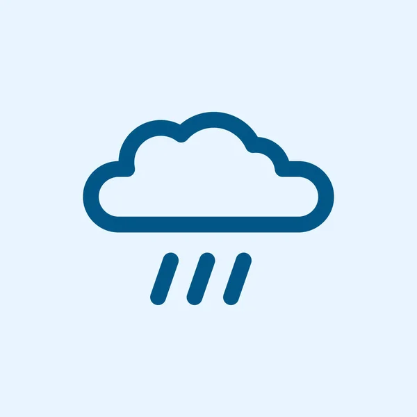 Cloud Storm Rain Weather Vector Flat Line Stroke Icon — Stock Vector