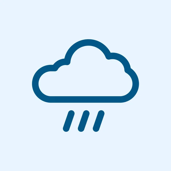 Nube Tormenta Lluvia Tiempo Vector Línea Plana Golpe Icono — Vector de stock