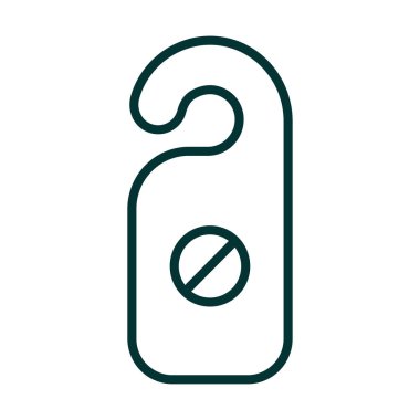 Kapı etiketi askı vektör düz çizgi kontur simgesini rahatsız etmeyin