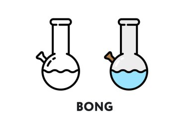 Boru vektör düz çizgi kontur simgesini sigara nargile