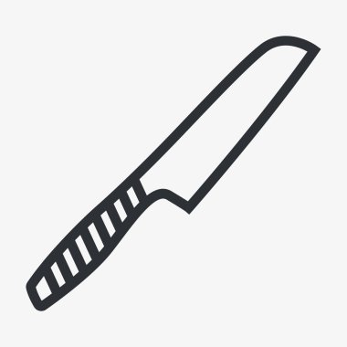 Mutfak bıçak hançer bıçak düz çizgi vektör simgesi