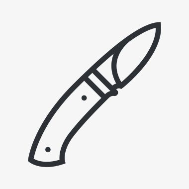 Avcılık bıçak hançer bıçak düz çizgi vektör simgesi