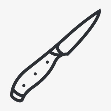 Mutfak bıçak hançer bıçak düz çizgi vektör simgesi