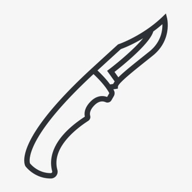 Avcılık bıçak hançer bıçak düz çizgi vektör simgesi