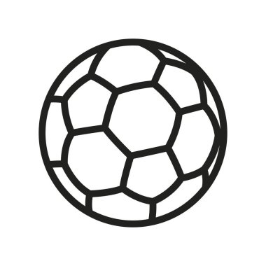 Futbol futbol topu en az düz çizgi anahat kontur simgesini piktogram sembol
