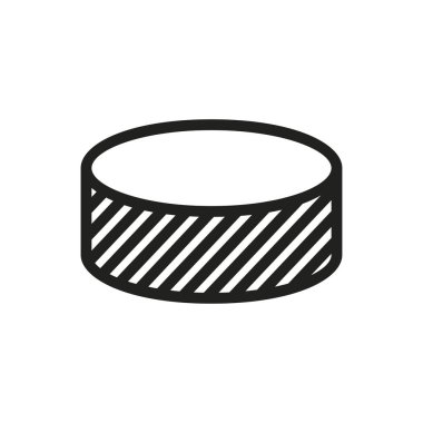 Buz hokeyi Puck en az düz çizgi anahat kontur simgesini piktogram sembol