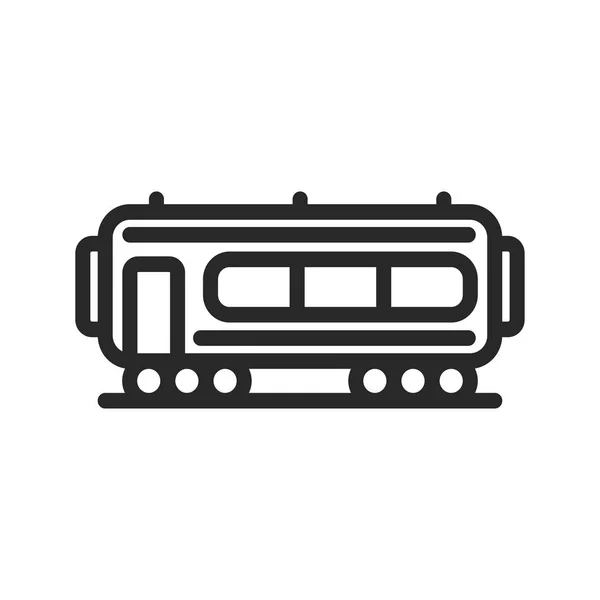 Carga Vagão Trem Ferroviário Recipiente Linha Plana Vetor Ícone —  Vetores de Stock