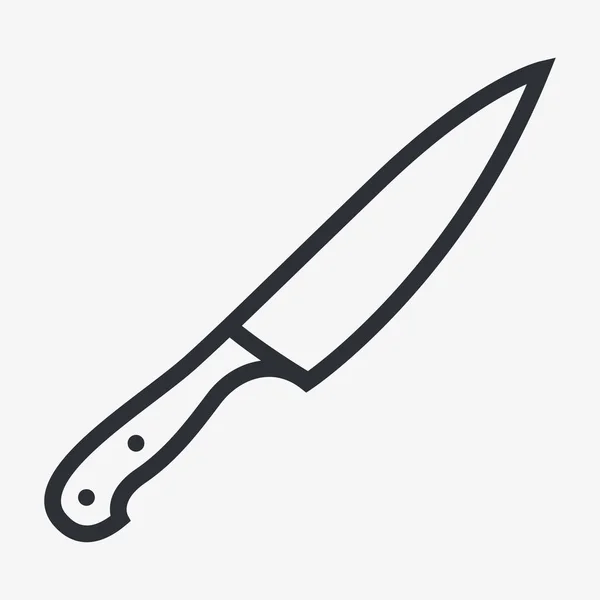 Κουζίνα Μαχαίρι Μαχαίρι Λεπίδα Επίπεδη Γραμμή Διάνυσμα Εικονίδιο — Διανυσματικό Αρχείο