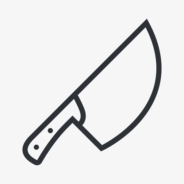 キッチン ナイフ ダガー刃フラット線ベクトル アイコン — ストックベクタ
