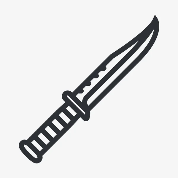 Κυνήγι Μαχαίρι Μαχαίρι Λεπίδα Επίπεδη Γραμμή Διάνυσμα Εικονίδιο — Διανυσματικό Αρχείο