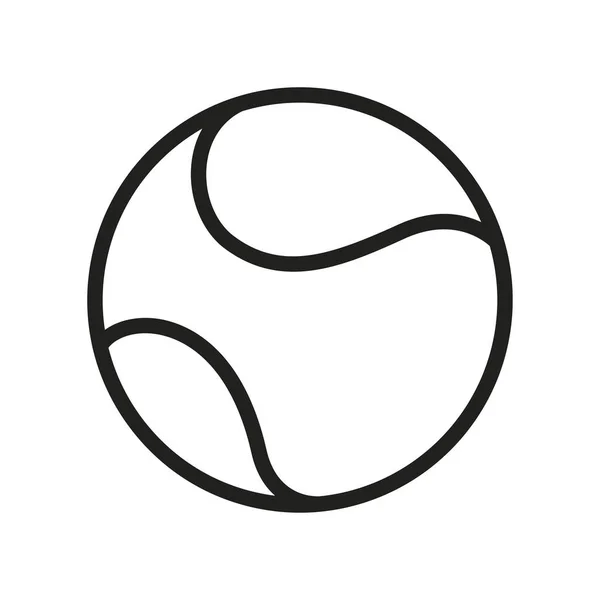 Tenis topu en az düz çizgi anahat kontur simgesini piktogram sembol