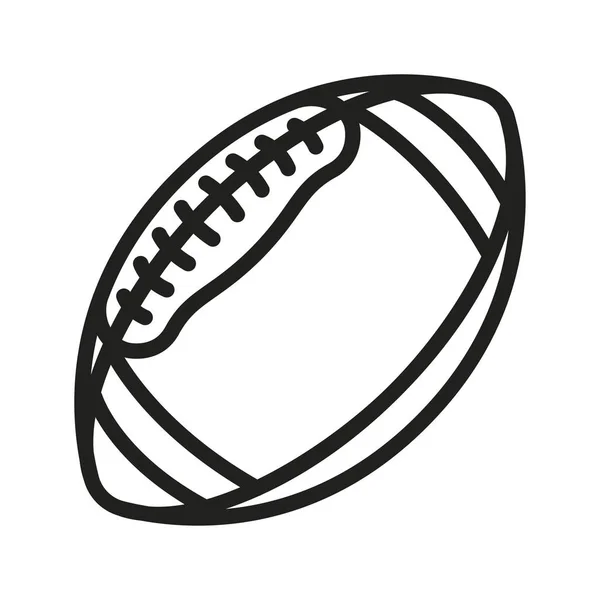 American Football Rugby Ball Minimal Flat Line Outline Stroke Icon — Stock Vector