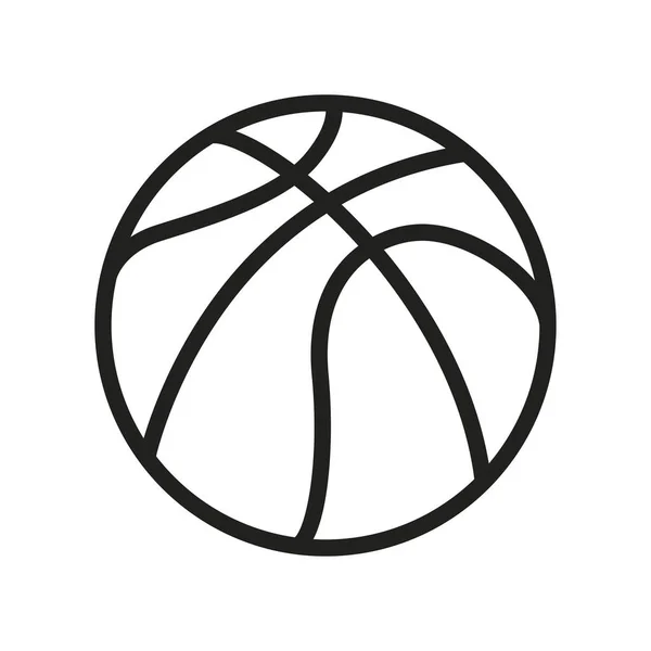Basketball Minimal Flache Linie Umriss Schlaganfall Symbol Piktogramm Symbol — Stockvektor