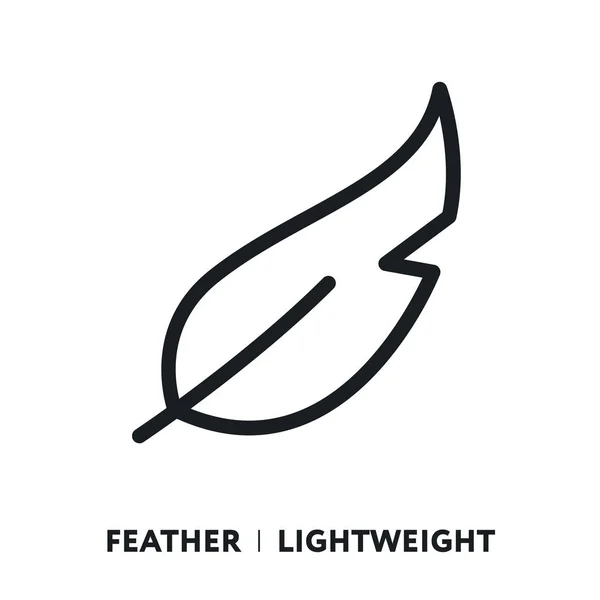 鳥の羽の軽量化 ベクトル フラット ライン ストローク アイコン — ストックベクタ