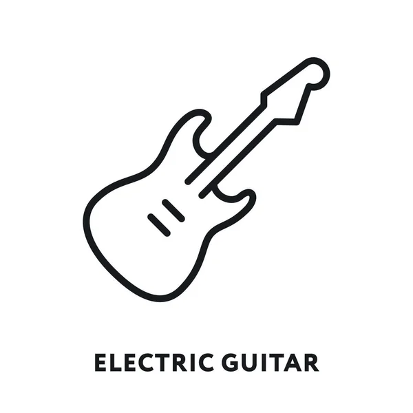 Electric Rock Guitar Bass Vector Flat Line Icon Icon Cute — Stock Vector