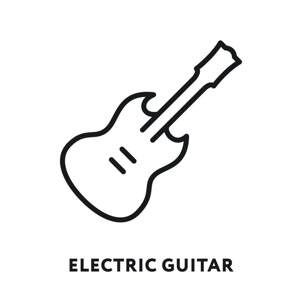 Electric Rock Guitar Bass Vector Flat Line Icon Icon Cute — Stock Vector