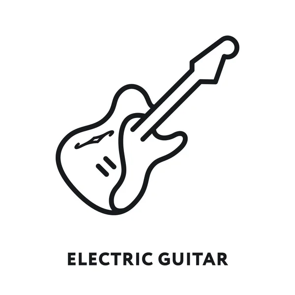 Electric Rock Guitar Bass Vector Flat Line Icon Icon Cute — Stock Vector