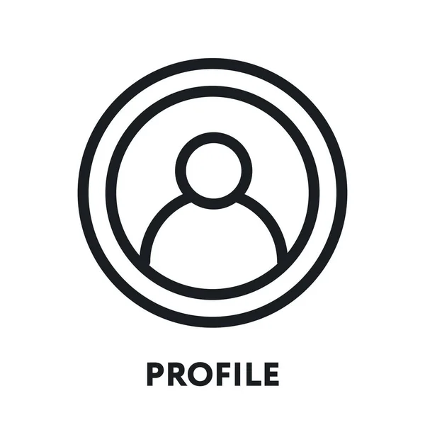 Profil Avatar Pengguna Ikon Vektor Garis Datar - Stok Vektor