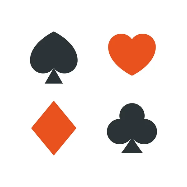 Jogar Cartas Espadas Corações Diamantes Tacos Poker Blackjack Gambling Ilustração — Vetor de Stock