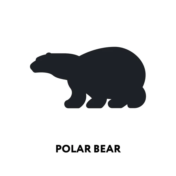 Oso Polar Ártico Animal Polo Norte Silueta Vector Icono Plano — Vector de stock