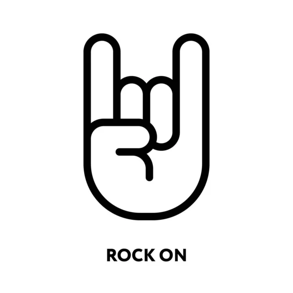 Rock Concert Gig Hand Gesture Sign Inglés Vector Línea Plana — Vector de stock