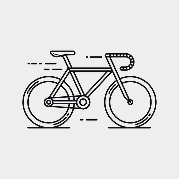 Sport Race Track Bicycle Bike Ride Flat Vector Line Stroke — Stock Vector