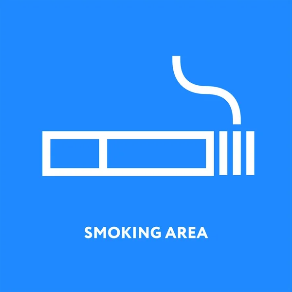 Zone Fumeurs Désignée Cigarette Bleue Autorisée Signe — Image vectorielle