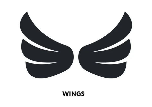 Wings Tattoo Flying Feather Freedom Vector Flat Line Icon Illustration — ストックベクタ