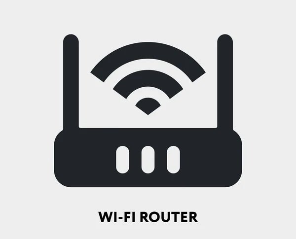 Router Antenna Wireless Internet Device Illustrazione Dell Icona Linea Piana — Vettoriale Stock